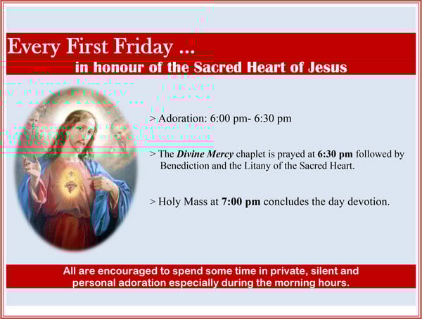 2025 Sacred Heart Devotions Schedule