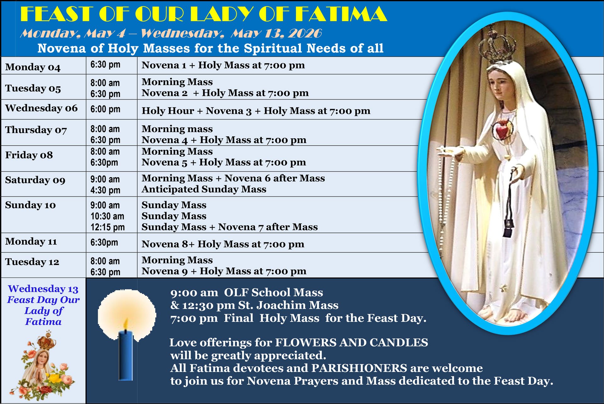 2026 Our Lady of Fatima Novena