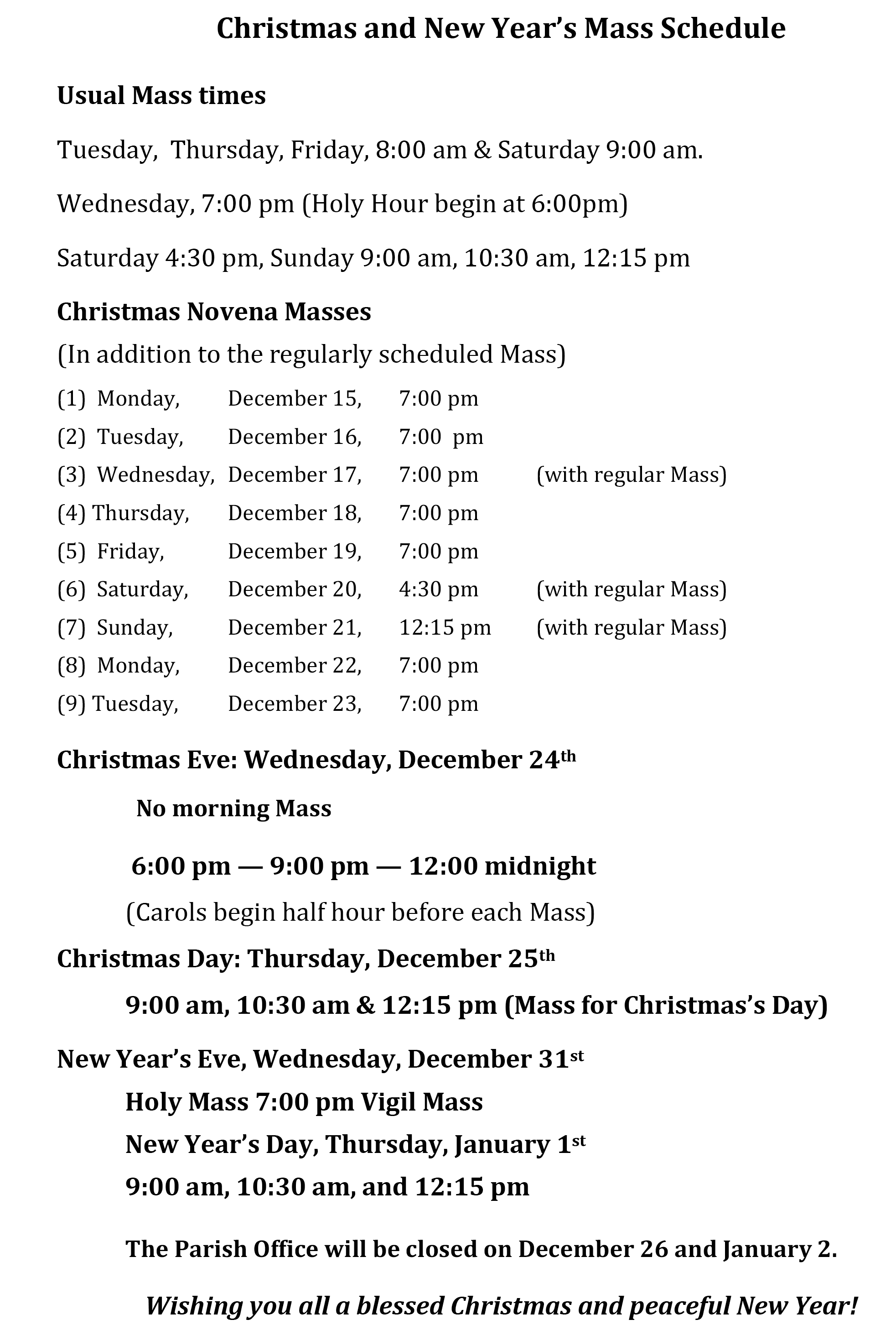 Christmas and New Year 2025